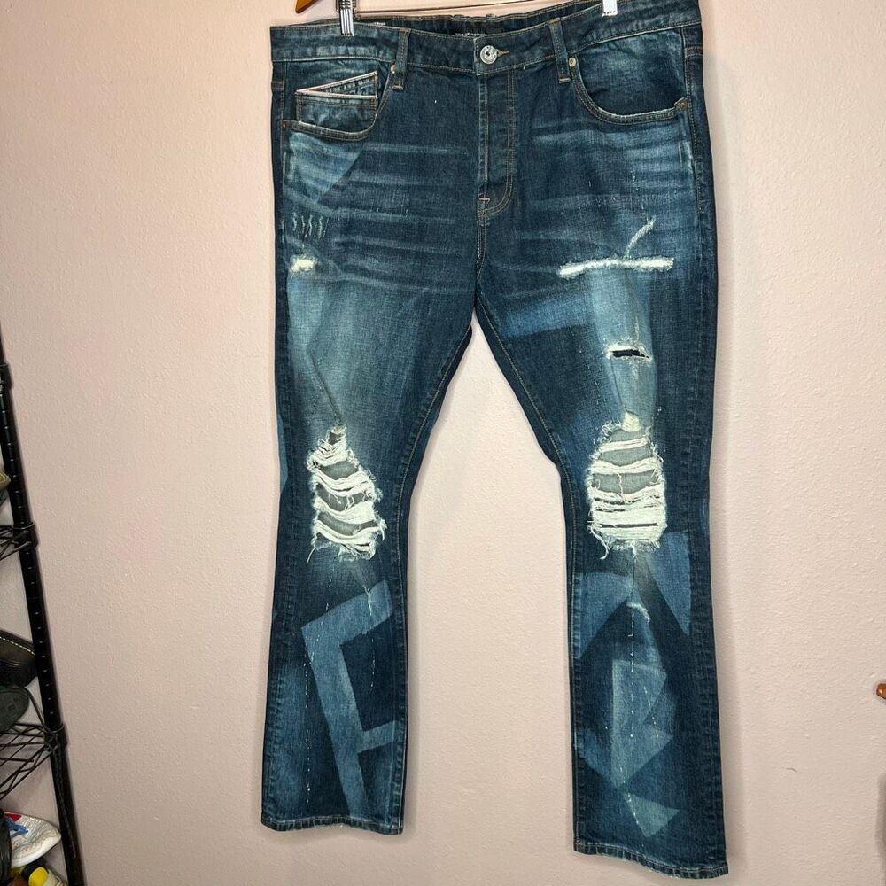 Cult of individuality distress jeans greaser straight 40X34